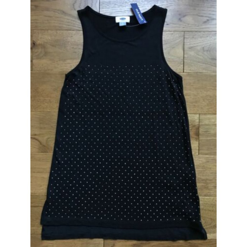 Old Navy Black Micro Stud Studded Tank Top Tunic